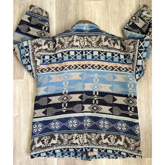 EikoWada EW Southwest Jacket Vintage Wool Blend Blanket Coat Cozy Cabin Gorpcore - Picture 9 of 9